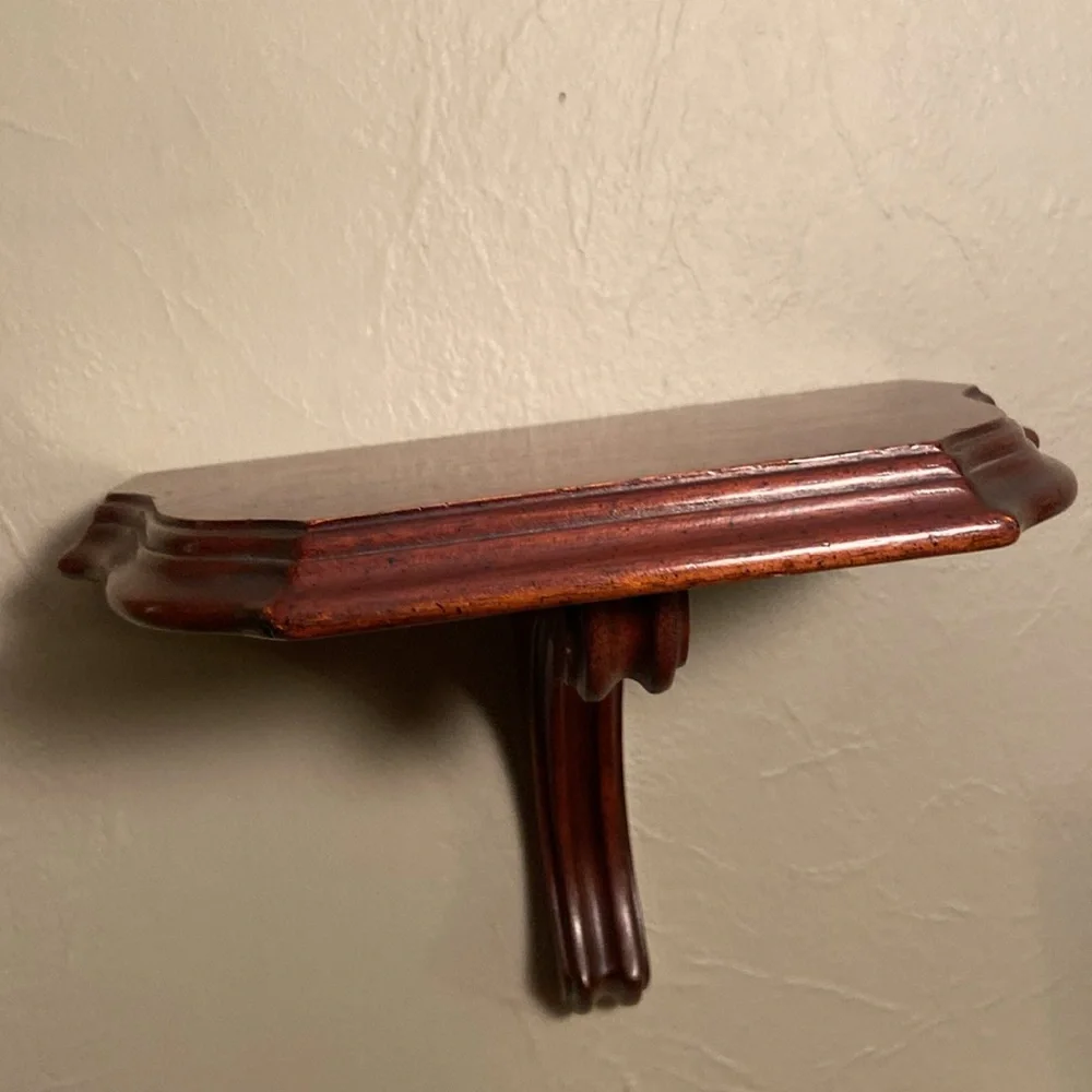 Small Solid Dark Tone Wooden Bracket 1 pc Display Shelf Wall Mounted
